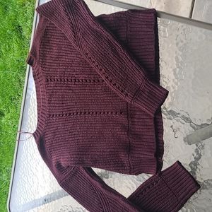 Maroon Size S Crop Sweater